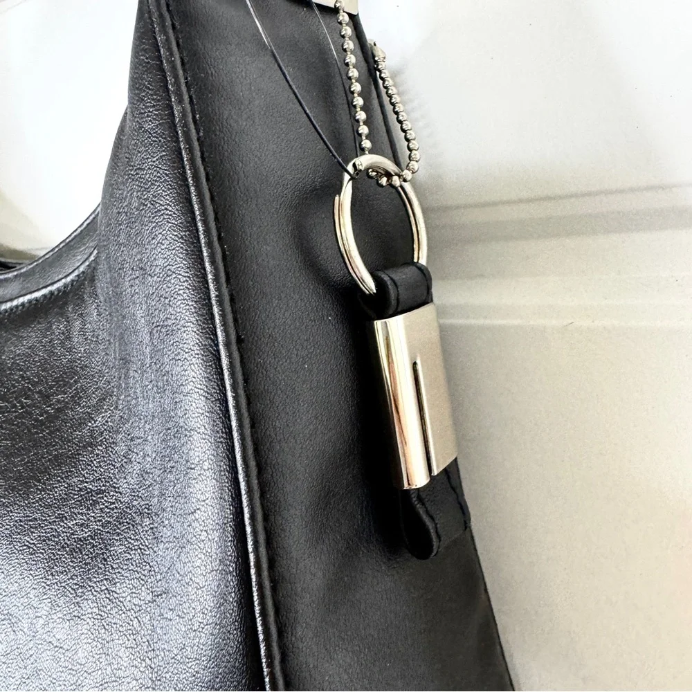 AURIELLE Leather Hobo Shoulder Bag Purse NEW Black With Coin Card Wallet - Picture 5 of 10